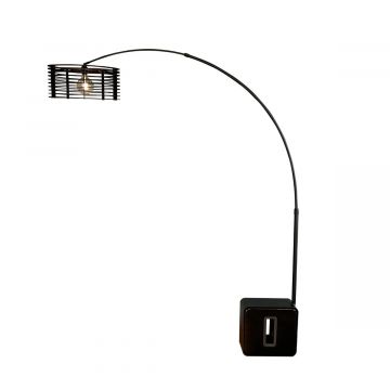 Zwarte booglamp met ruimte voor sonos subwoofer - productfoto