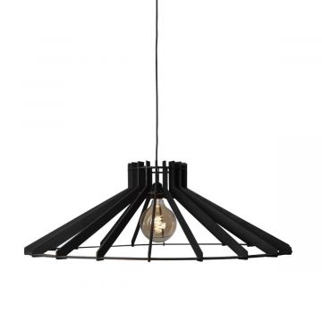 Moderne hanglamp met open structuur in zwart - productfoto