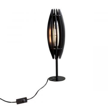 Zwarte slanke tafellamp met schakelaar - productfoto